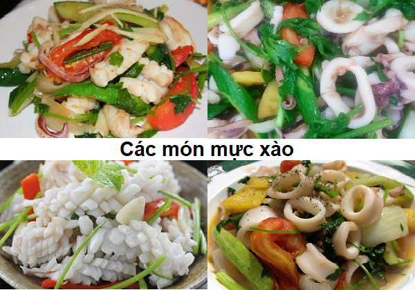 Các món mực xào